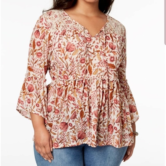 Style & Co. Tops - NEW STYLE &CO SIZE 3X FALL TOP FLORAL BLOUSE